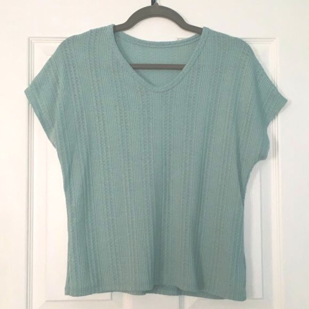 Short Sleeve Knit V-Neck Tee